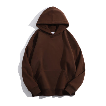 VALUABLETHING---- Heavyweight Plush Fleece Hoodie – Unisex Drop-Shoulder Oversized Winter Pullover