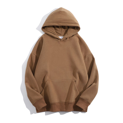 VALUABLETHING---- Heavyweight Plush Fleece Hoodie – Unisex Drop-Shoulder Oversized Winter Pullover