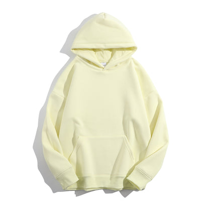 VALUABLETHING----Heavyweight Plush Fleece Hoodie – Unisex Drop-Shoulder Oversized Winter Pullover