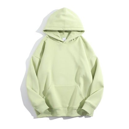 VALUABLETHING----Heavyweight Plush Fleece Hoodie – Unisex Drop-Shoulder Oversized Winter Pullover