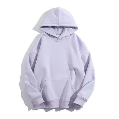 VALUABLETHING----Heavyweight Plush Fleece Hoodie – Unisex Drop-Shoulder Oversized Winter Pullover