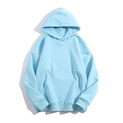 VALUABLETHING----Heavyweight Plush Fleece Hoodie – Unisex Drop-Shoulder Oversized Winter Pullover