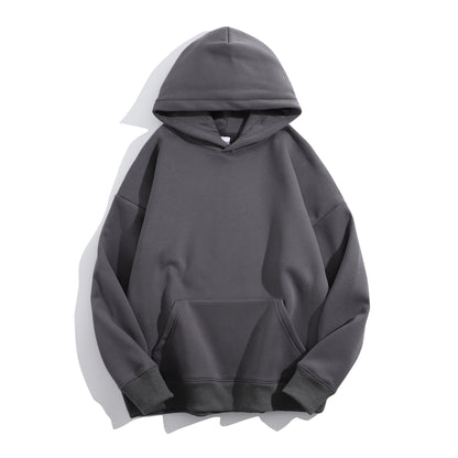 VALUABLETHING---- Heavyweight Plush Fleece Hoodie – Unisex Drop-Shoulder Oversized Winter Pullover